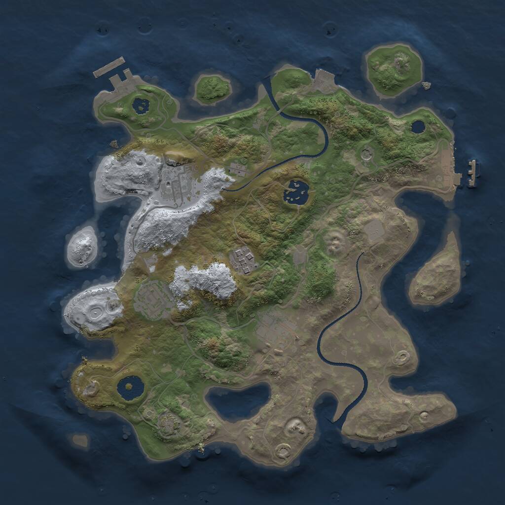 Rust Map: Procedural Map, Size: 3000, Seed: 330285769, 10 Monuments