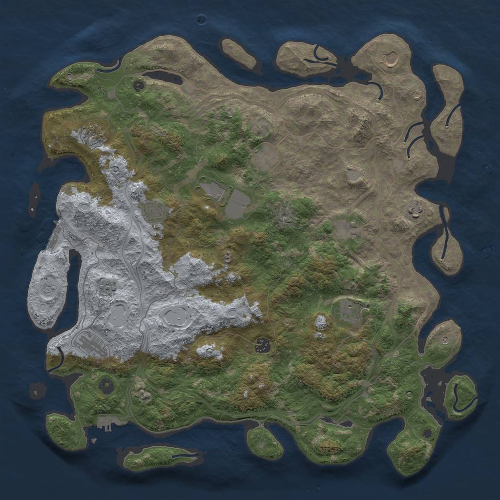 Rust Map: Procedural Map, Size: 4700, Seed: 169812144, 20 Monuments