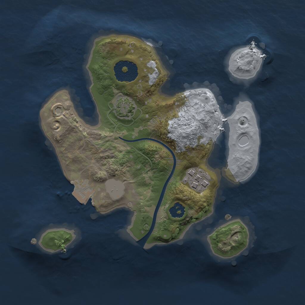 Rust Map: Procedural Map, Size: 2000, Seed: 74803961, 3 Monuments