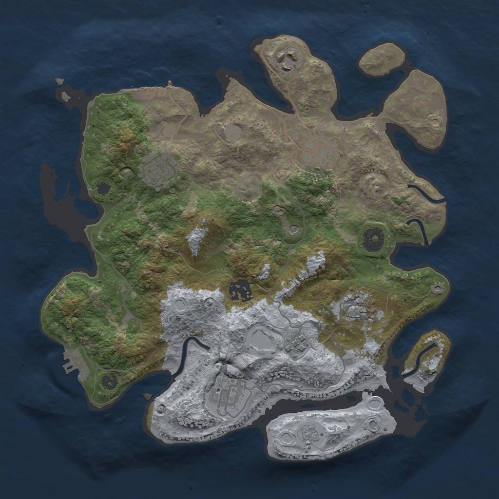 Rust Map: Procedural Map, Size: 3200, Seed: 1489761254, 16 Monuments