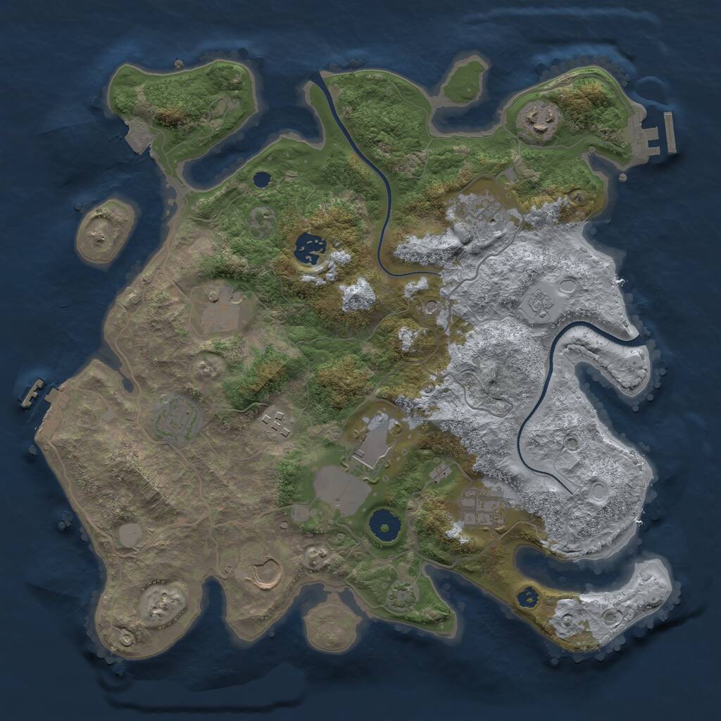 Rust Map: Procedural Map, Size: 3500, Seed: 95423699, 15 Monuments