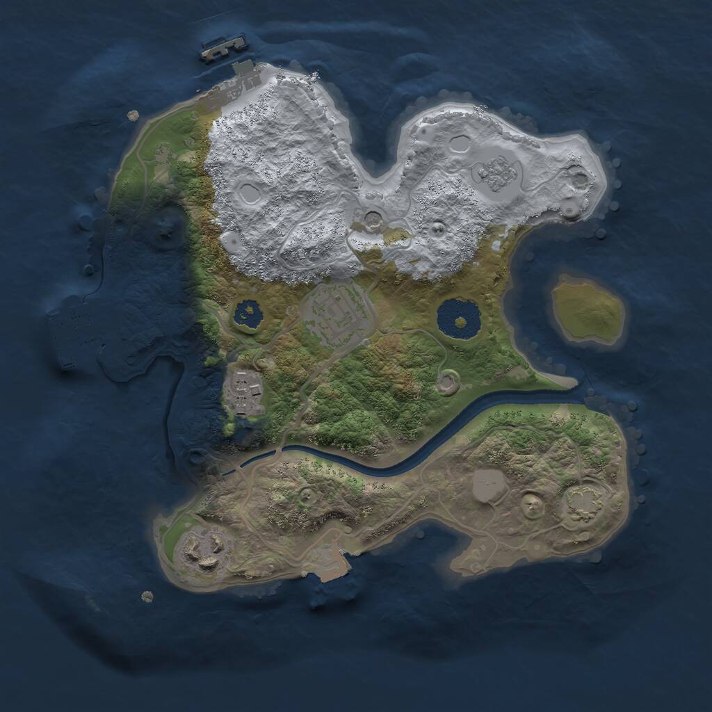 Rust Map: Procedural Map, Size: 2500, Seed: 467711700, 9 Monuments