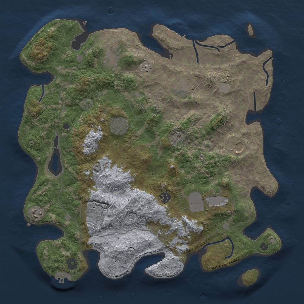 Rust Map: Procedural Map, Size: 4000, Seed: 1200145304, 18 Monuments