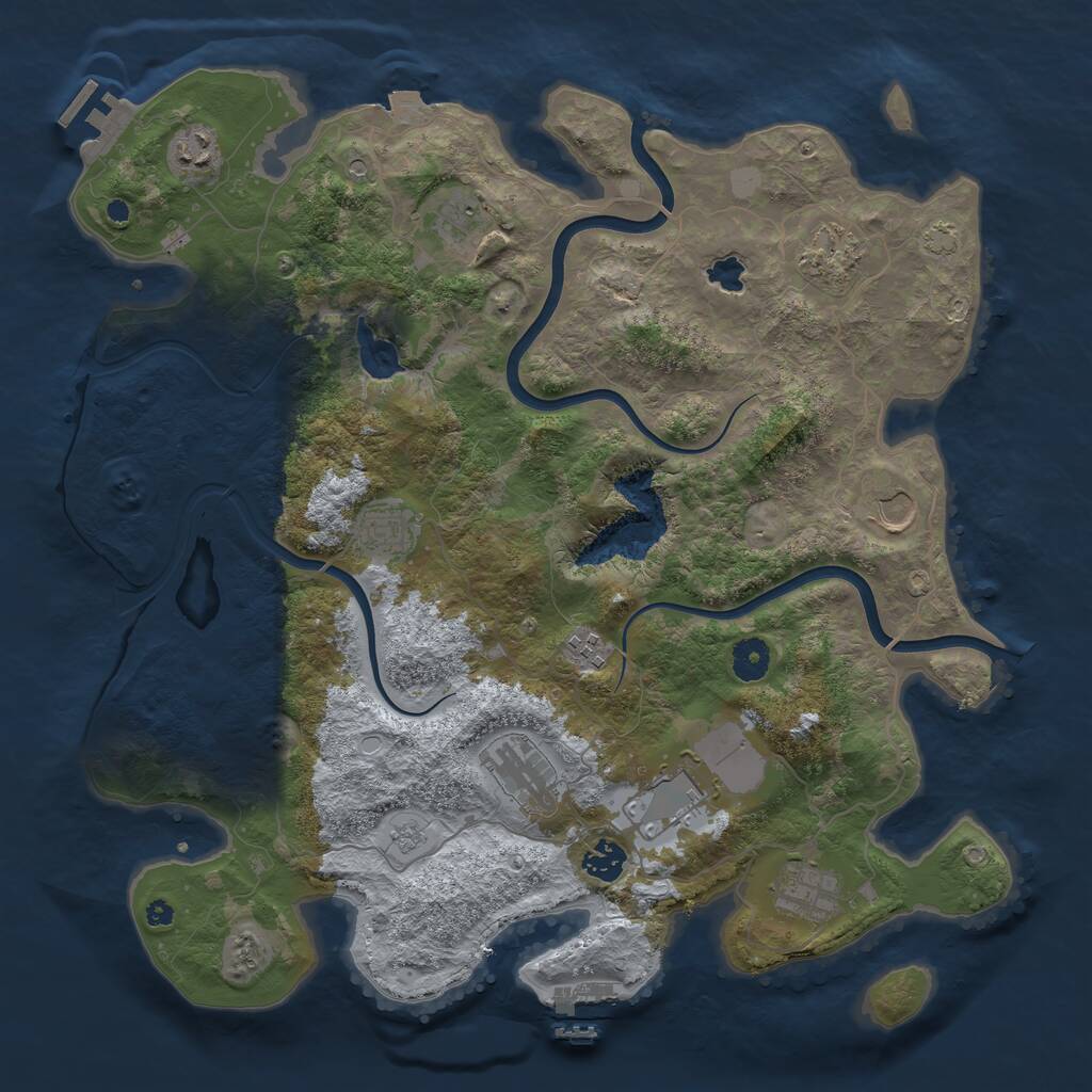 Rust Map: Procedural Map, Size: 4000, Seed: 1200145304, 16 Monuments