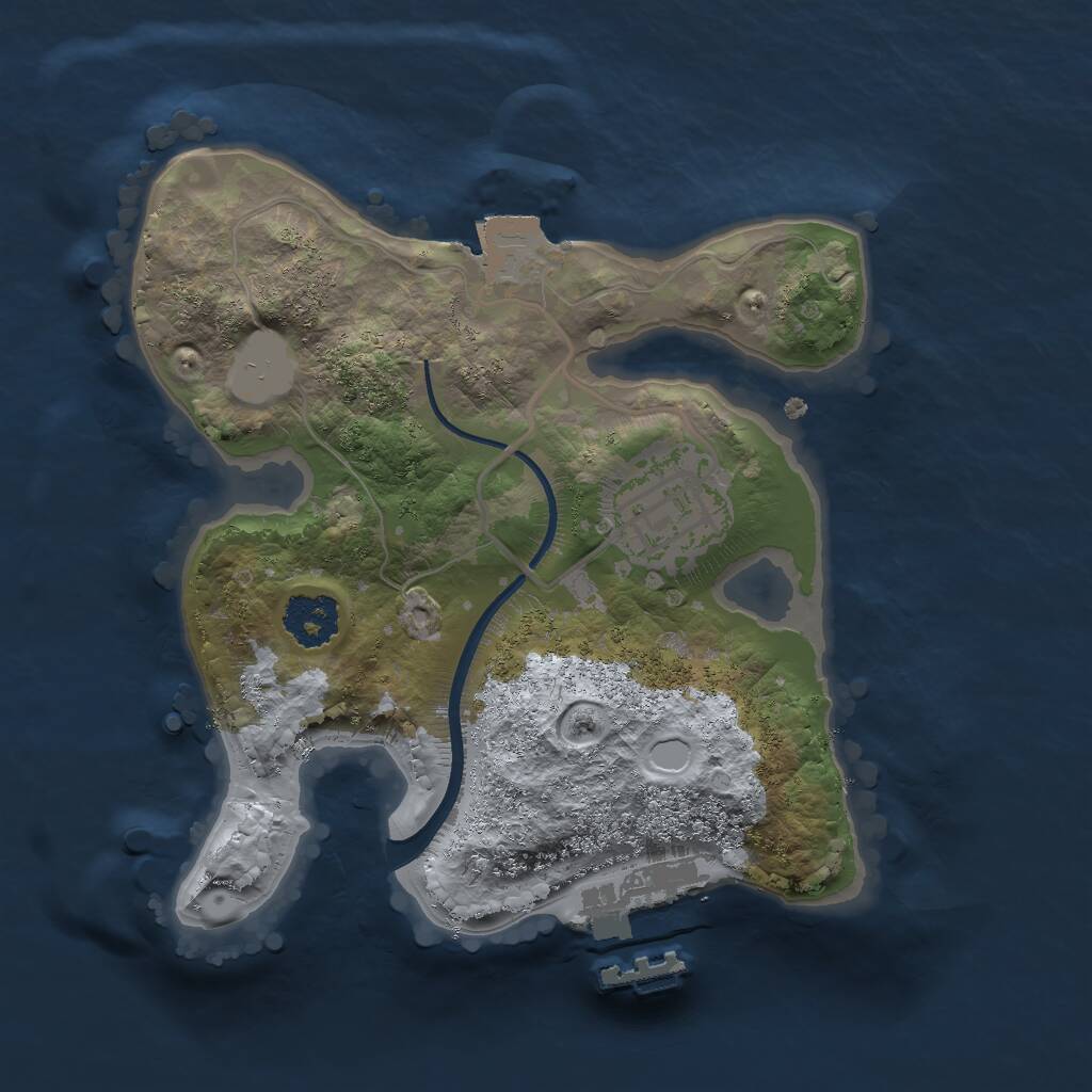 Rust Map: Procedural Map, Size: 2000, Seed: 6942, 3 Monuments