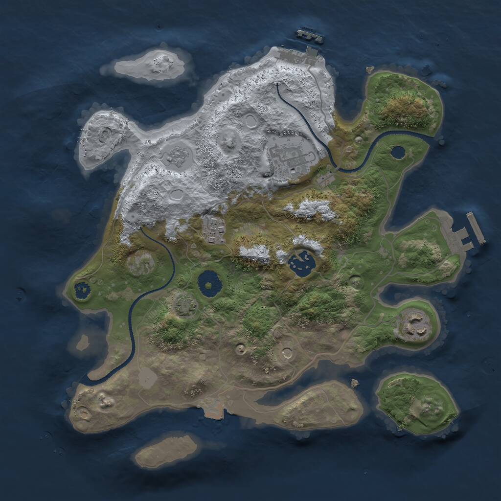 Rust Map: Procedural Map, Size: 3000, Seed: 1862327838, 10 Monuments