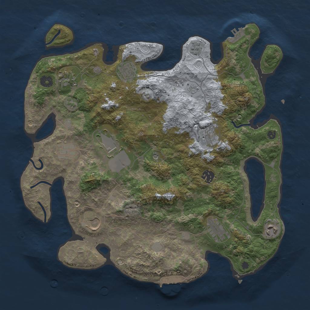 Rust Map: Procedural Map, Size: 3700, Seed: 11911, 19 Monuments