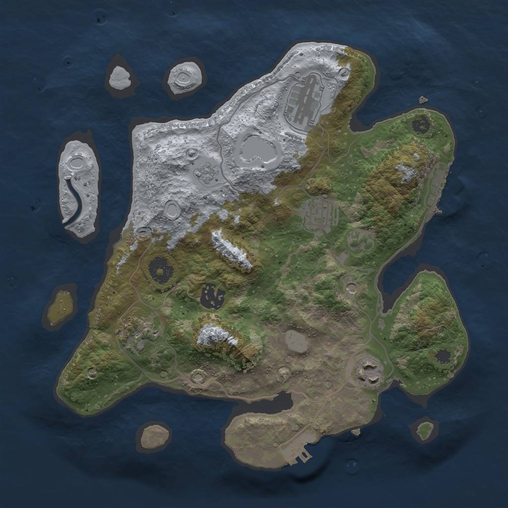 Rust Map: Procedural Map, Size: 3000, Seed: 28020, 14 Monuments