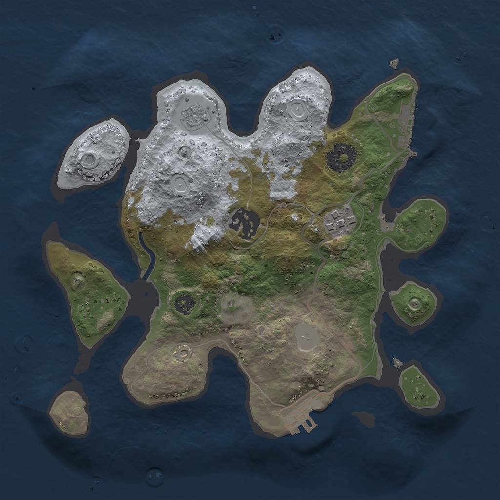 Rust Map: Procedural Map, Size: 2500, Seed: 4446734, 10 Monuments