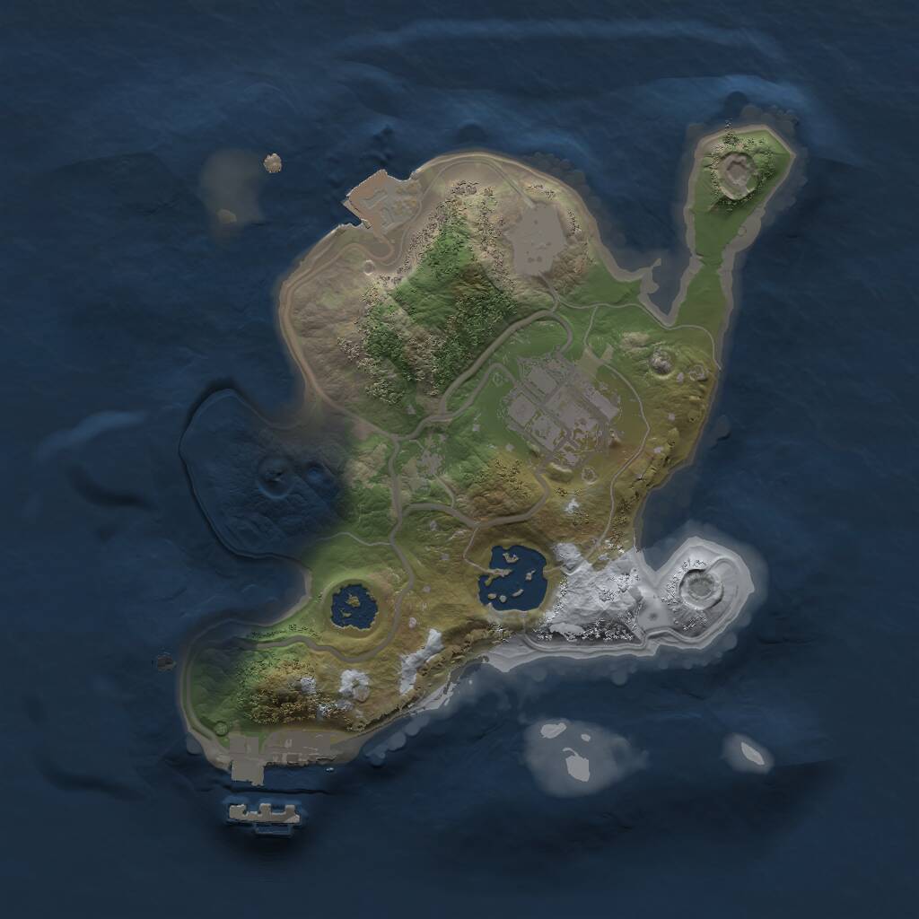 Rust Map: Procedural Map, Size: 2000, Seed: 17368815, 4 Monuments