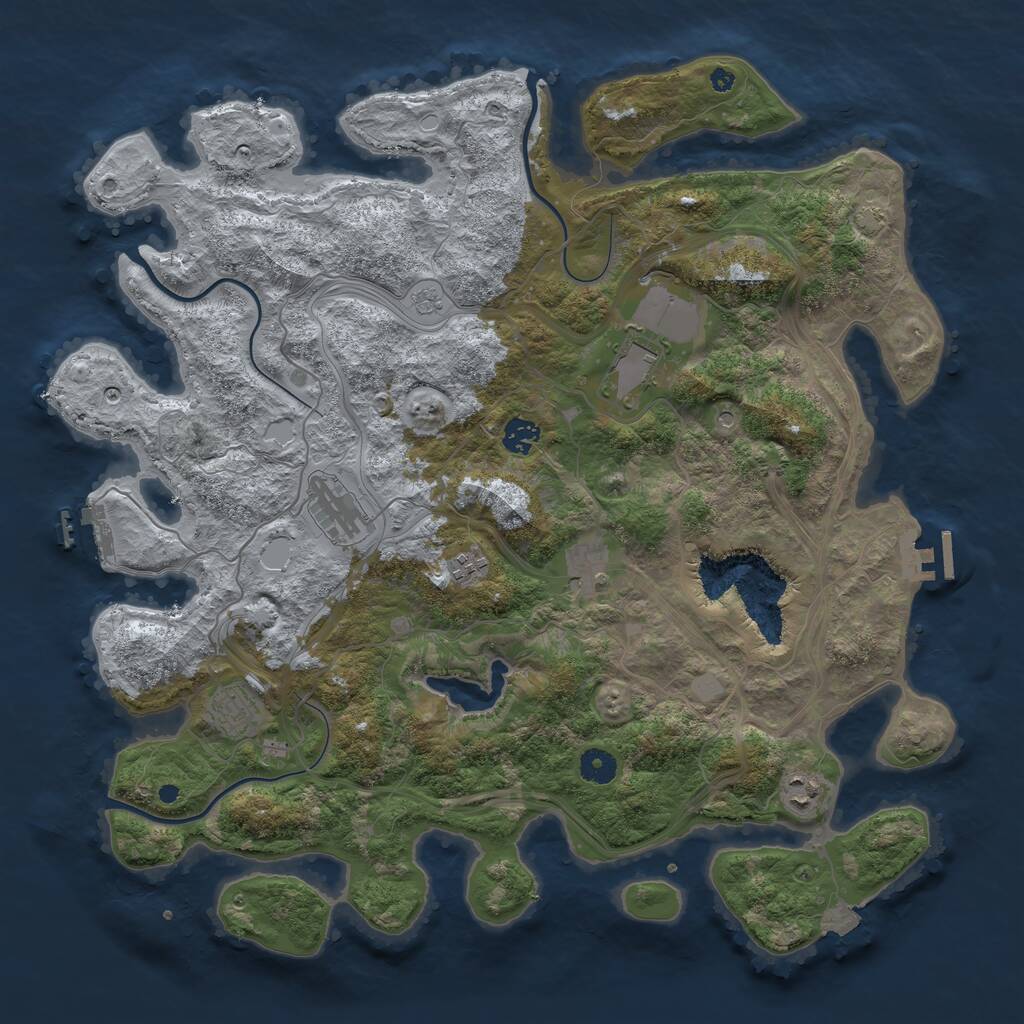 Rust Map: Procedural Map, Size: 4250, Seed: 28189, 13 Monuments