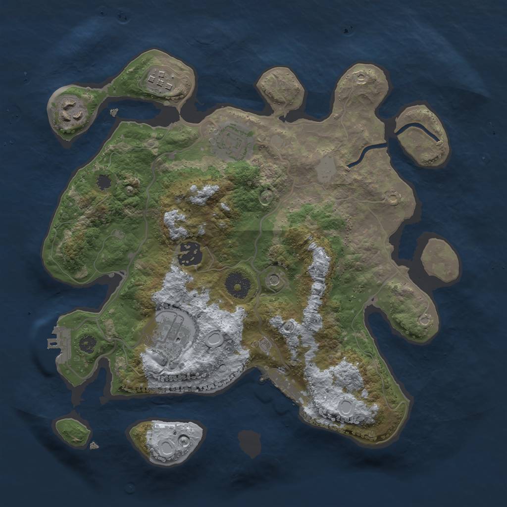 Rust Map: Procedural Map, Size: 3000, Seed: 77999434, 13 Monuments