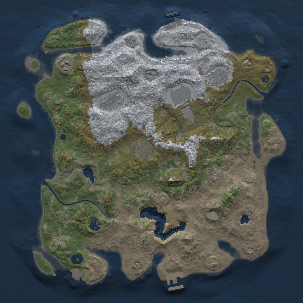 Rust Map: Procedural Map, Size: 4000, Seed: 4491290, 14 Monuments