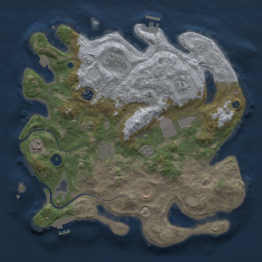 Rust Map: Procedural Map, Size: 3500, Seed: 84320791, 14 Monuments
