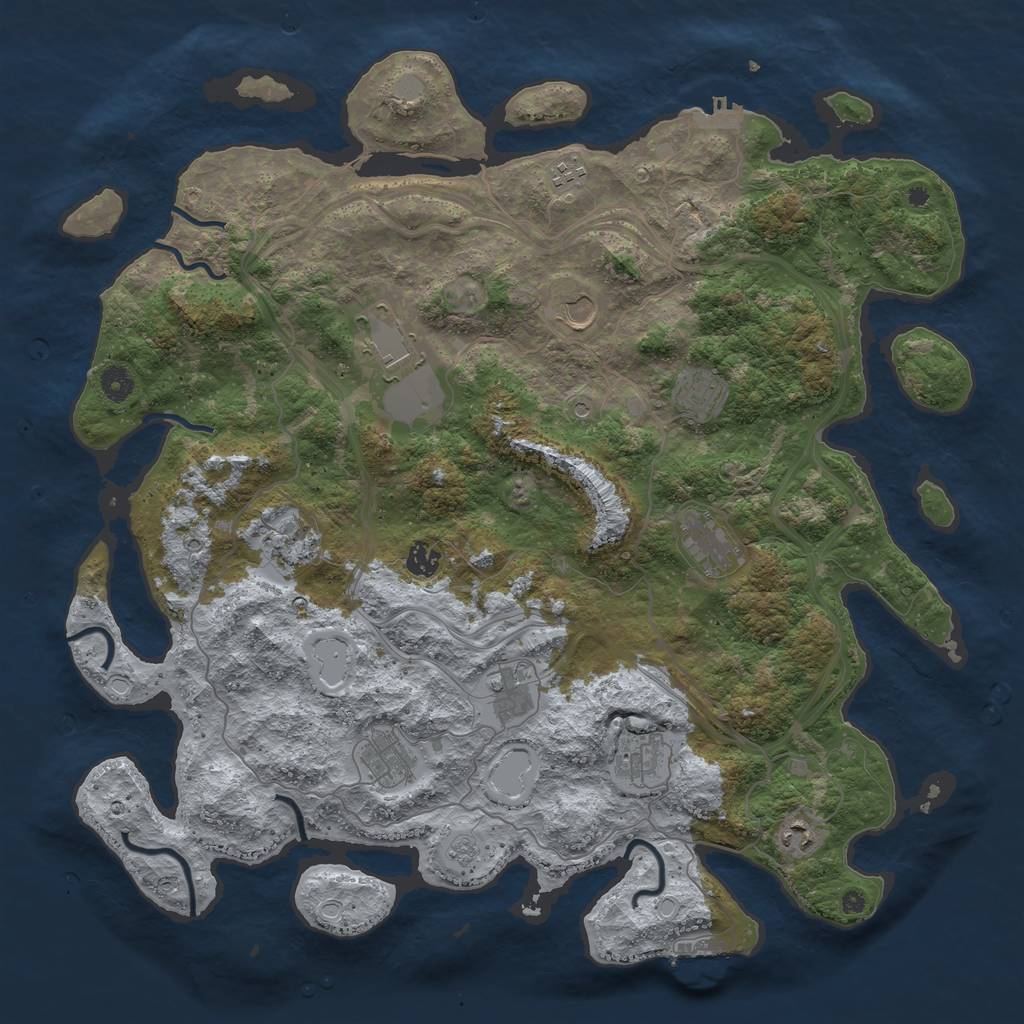 Rust Map: Procedural Map, Size: 4500, Seed: 2672, 20 Monuments