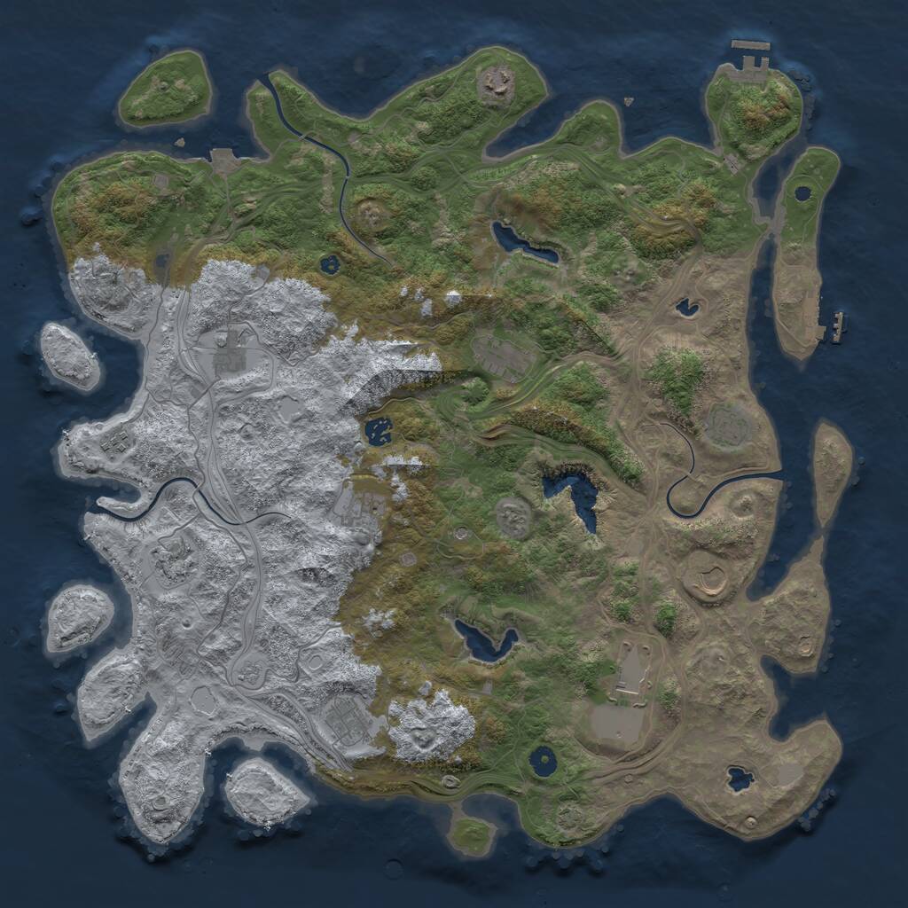 Rust Map: Procedural Map, Size: 4750, Seed: 370297750, 17 Monuments