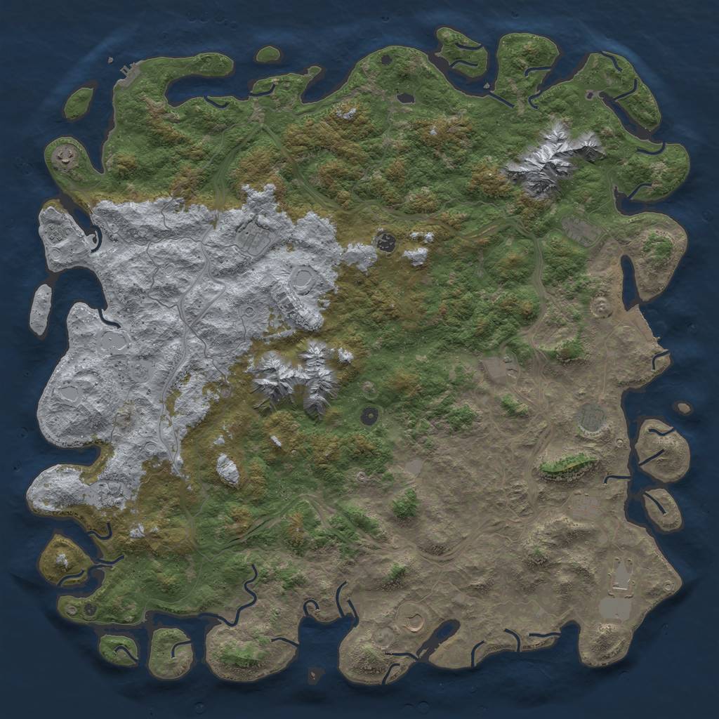 Rust Map: Procedural Map, Size: 6000, Seed: 1661409251, 20 Monuments