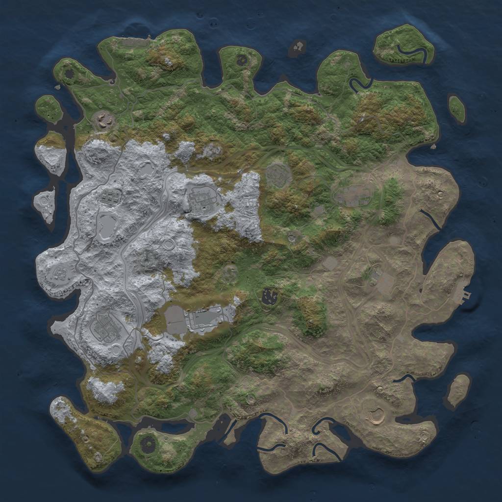 Rust Map: Procedural Map, Size: 4550, Seed: 1451279989, 19 Monuments