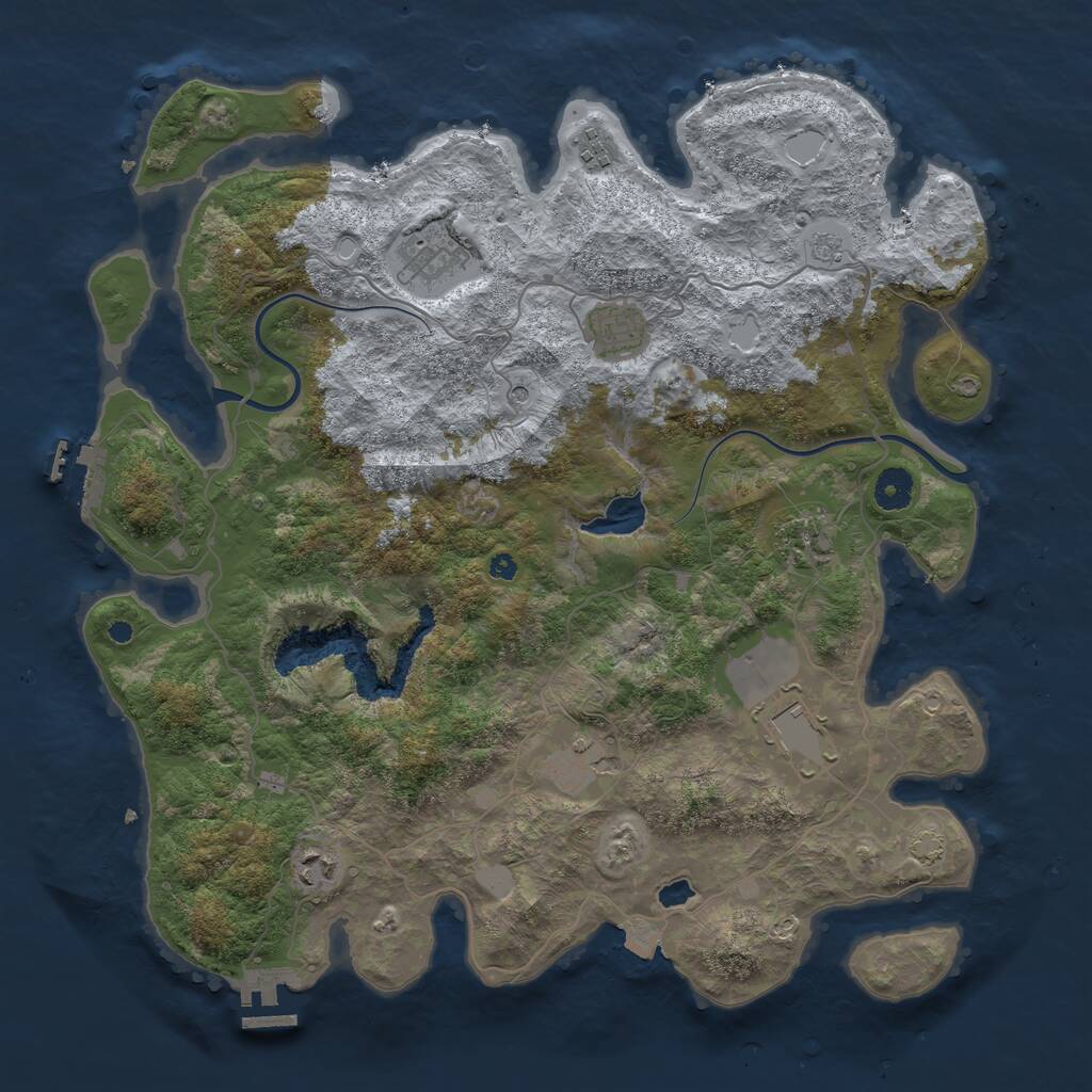 Rust Map: Procedural Map, Size: 4000, Seed: 731361563, 13 Monuments