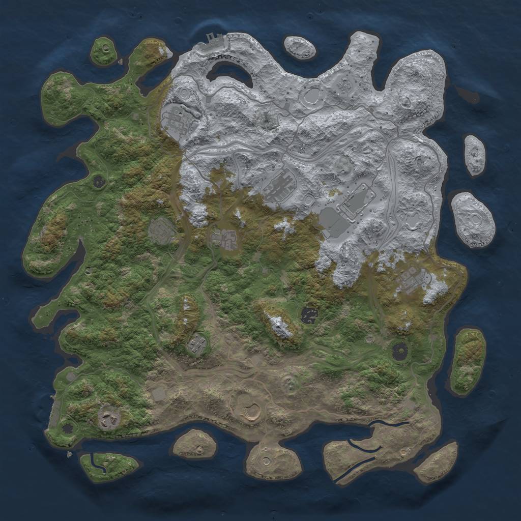 Rust Map: Procedural Map, Size: 4500, Seed: 900457, 19 Monuments