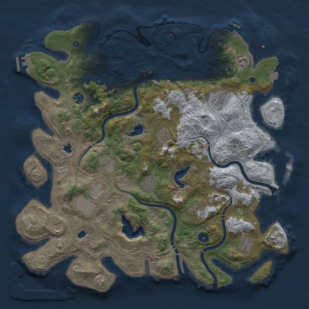 Rust Map: Procedural Map, Size: 4500, Seed: 9772313, 17 Monuments