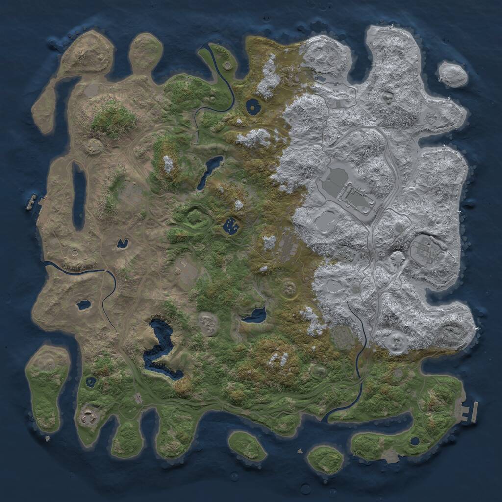 Rust Map: Procedural Map, Size: 4800, Seed: 1426749076, 16 Monuments