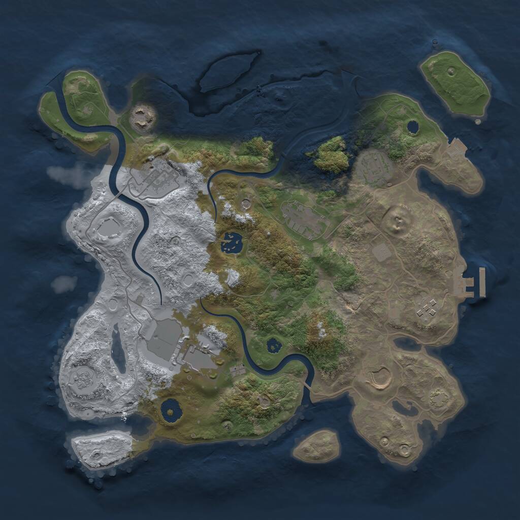 Rust Map: Procedural Map, Size: 3500, Seed: 81793452, 13 Monuments