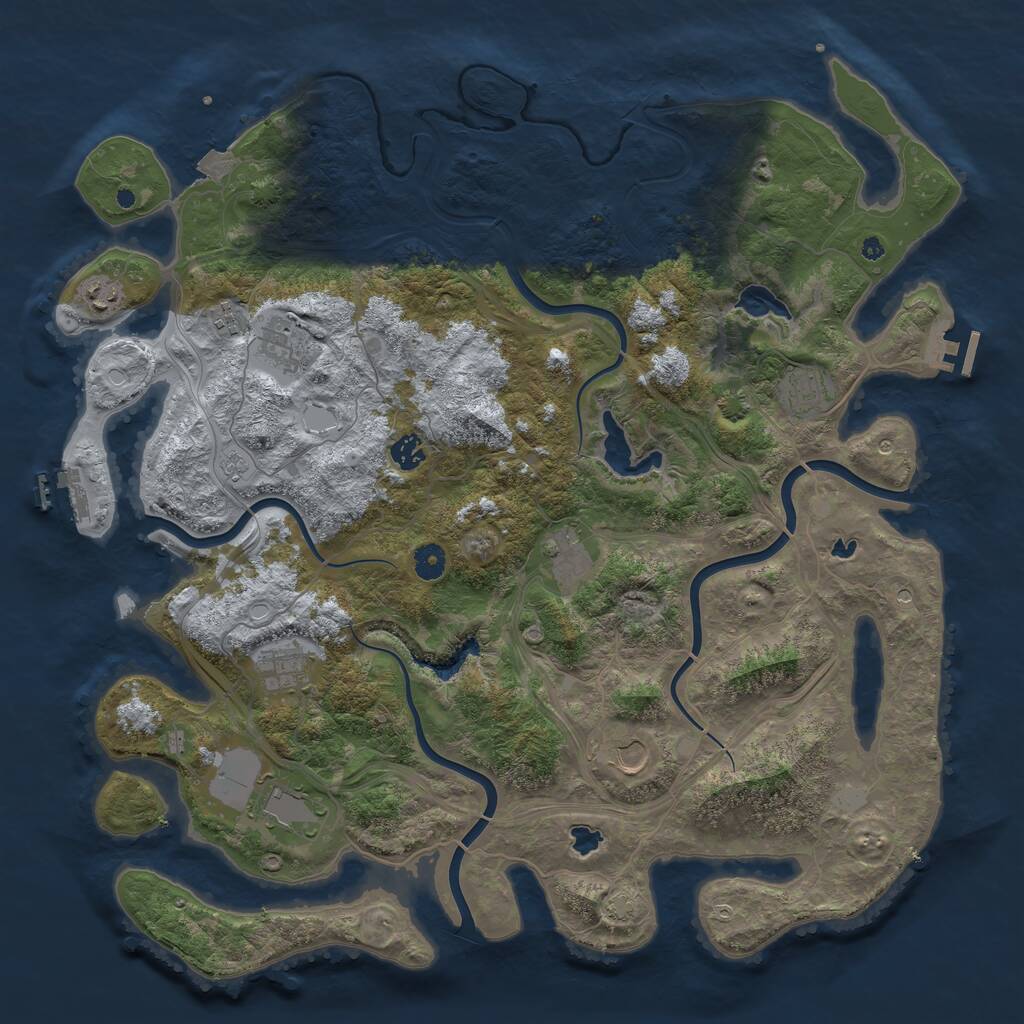 Rust Map: Procedural Map, Size: 4500, Seed: 643124936, 15 Monuments