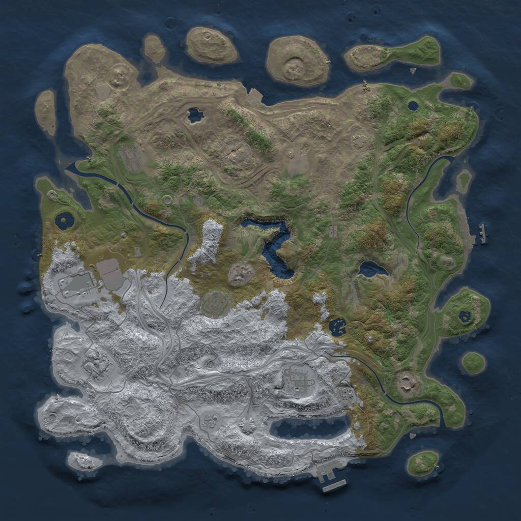 Rust Map: Procedural Map, Size: 4300, Seed: 944955240, 15 Monuments