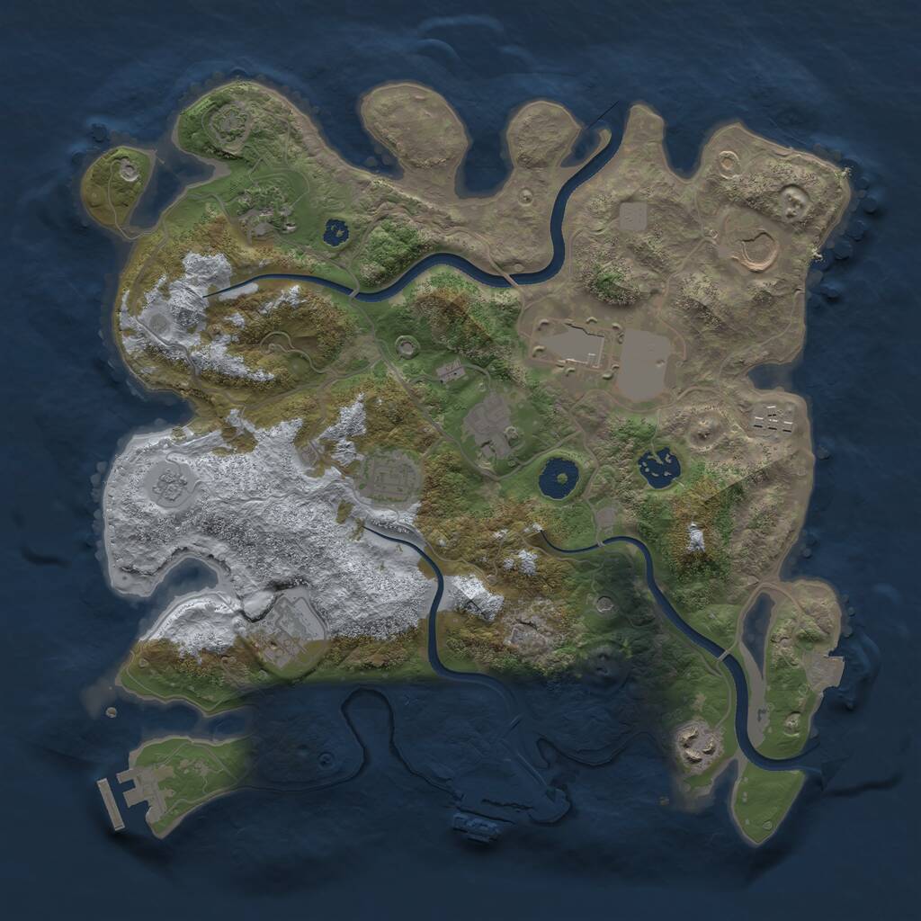 Rust Map: Procedural Map, Size: 3500, Seed: 9942091, 15 Monuments