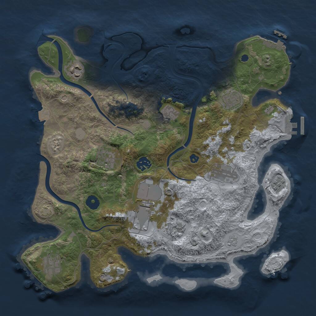 Rust Map: Procedural Map, Size: 3500, Seed: 1536271895, 16 Monuments