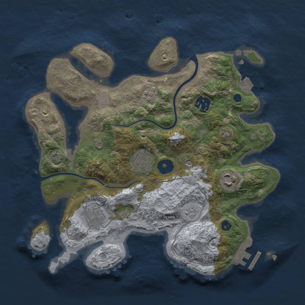 Rust Map: Procedural Map, Size: 3000, Seed: 373312169, 10 Monuments