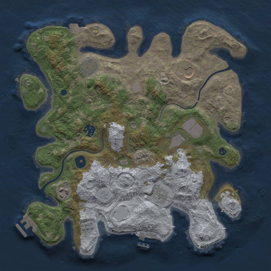 Rust Map: Procedural Map, Size: 3500, Seed: 238537179, 13 Monuments