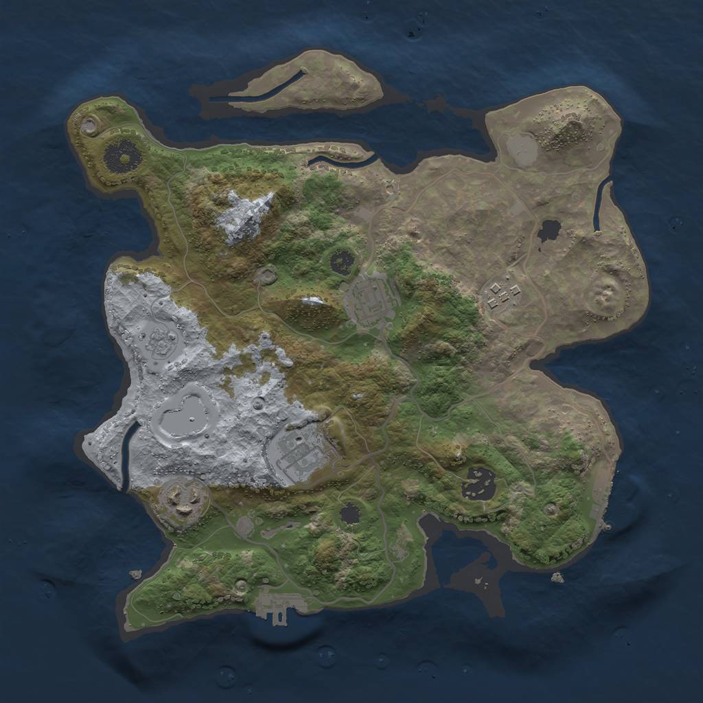 Rust Map: Procedural Map, Size: 3000, Seed: 1327773280, 13 Monuments