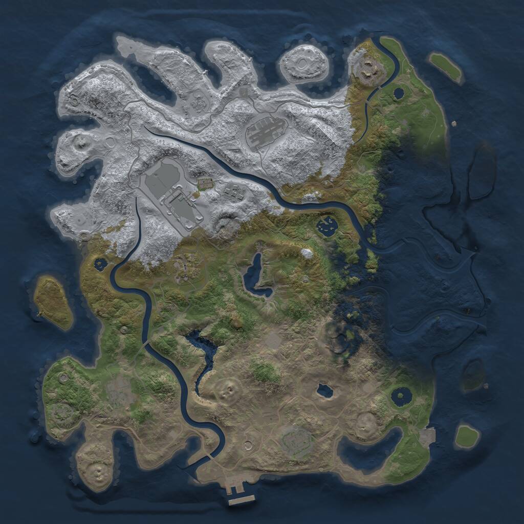 Rust Map: Procedural Map, Size: 4000, Seed: 511742799, 14 Monuments