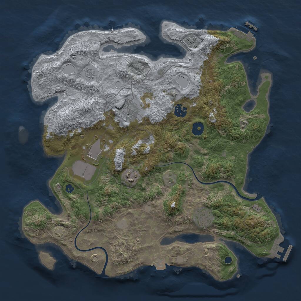 Rust Map: Procedural Map, Size: 3500, Seed: 98756622, 12 Monuments