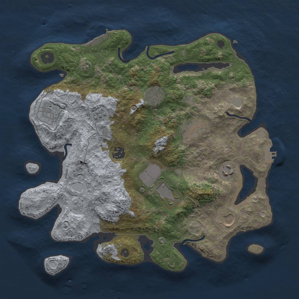 Rust Map: Procedural Map, Size: 3500, Seed: 88142790, 17 Monuments