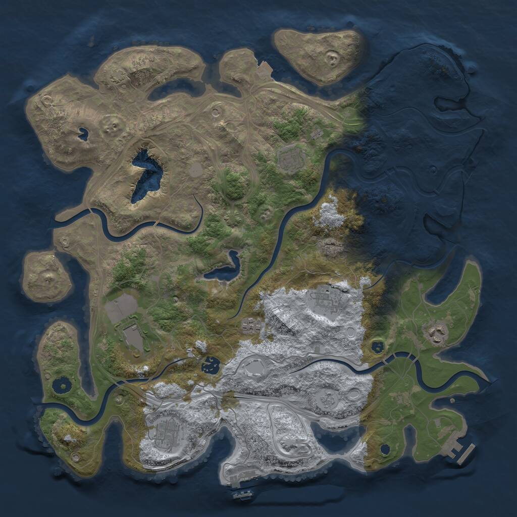 Rust Map: Procedural Map, Size: 4250, Seed: 27041982, 13 Monuments