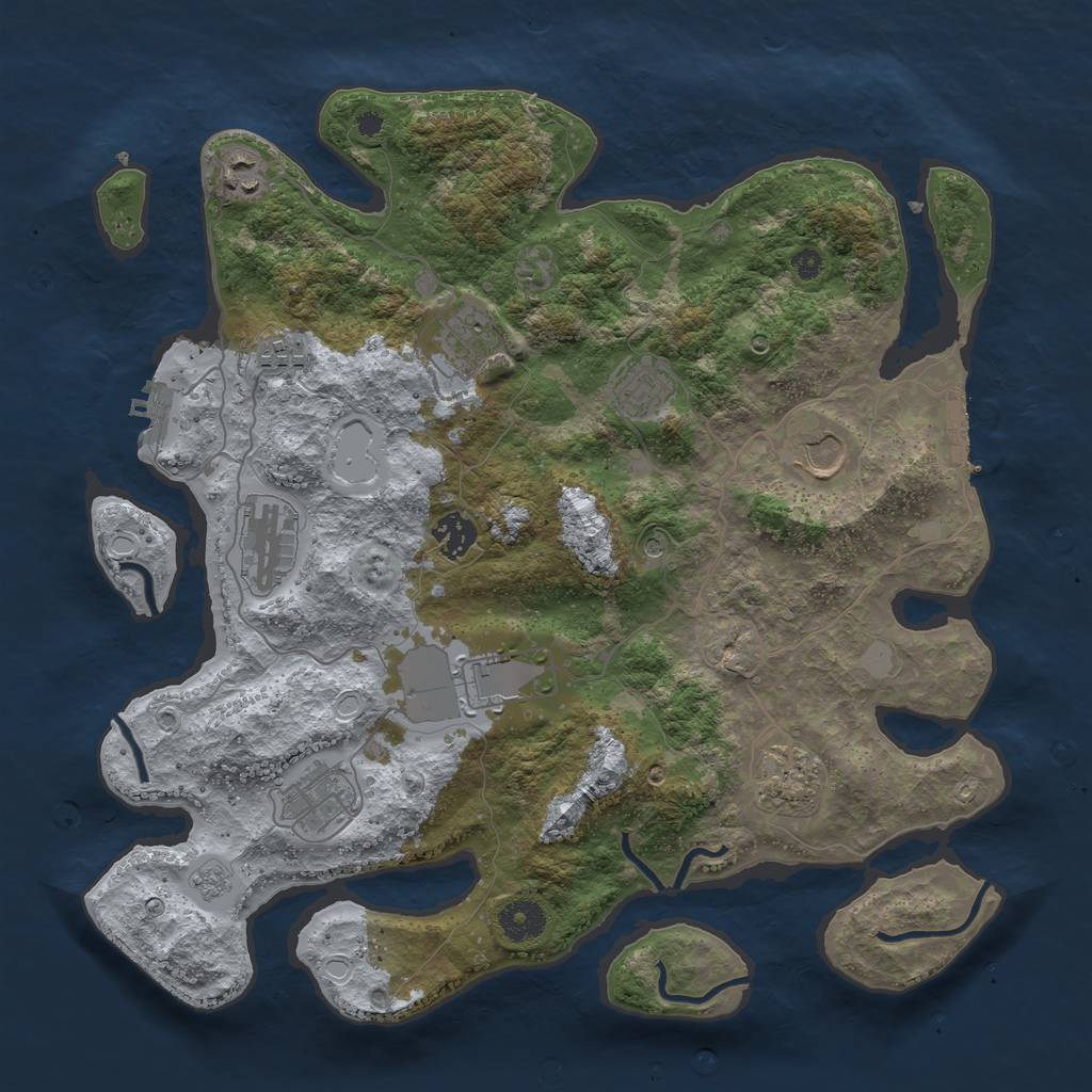 Rust Map: Procedural Map, Size: 3750, Seed: 2658997, 19 Monuments