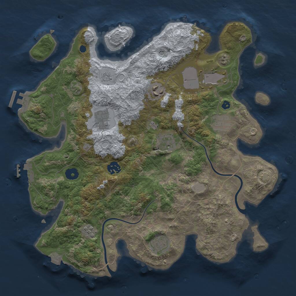 Rust Map: Procedural Map, Size: 3500, Seed: 79037403, 14 Monuments