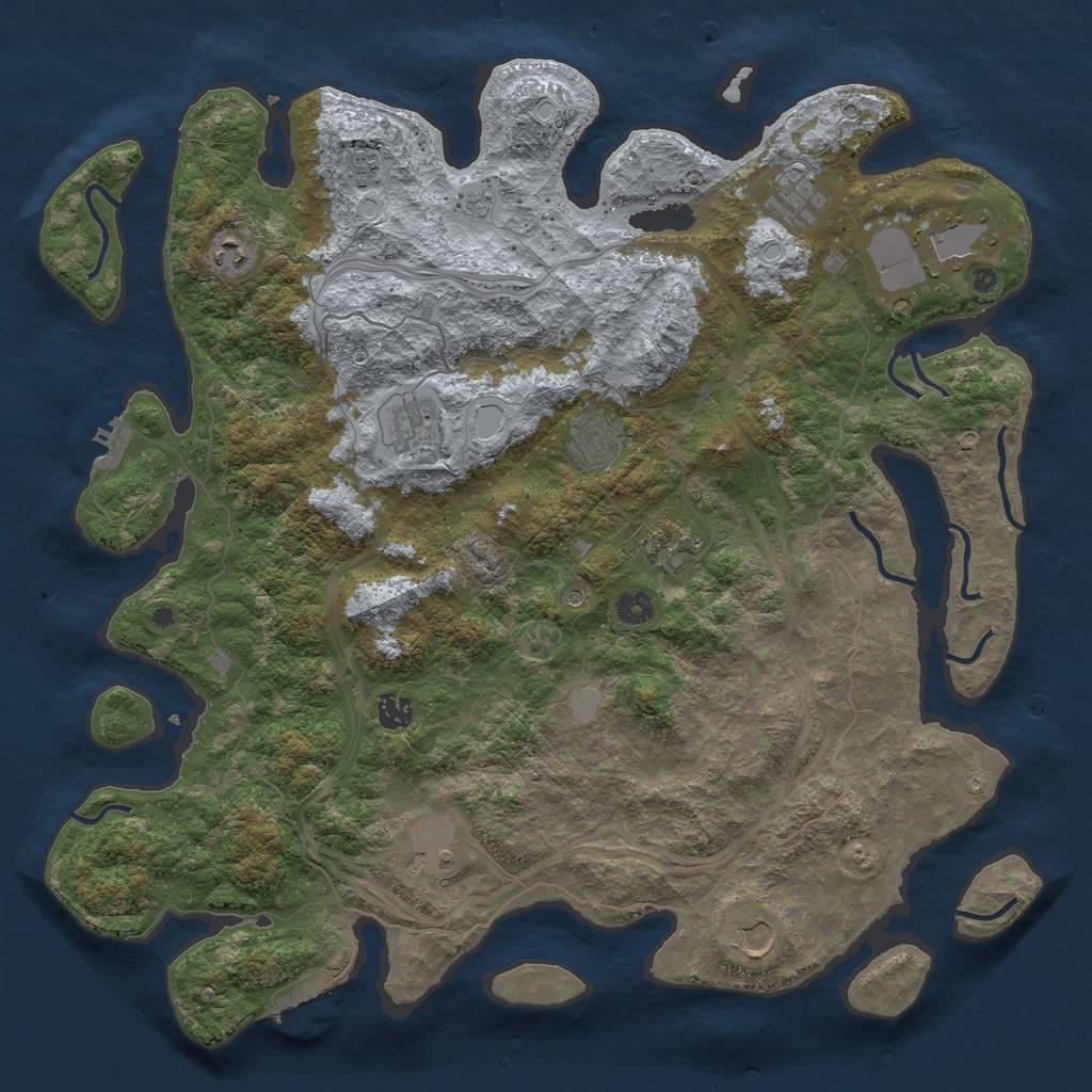 Rust Map: Procedural Map, Size: 4500, Seed: 310791136, 19 Monuments