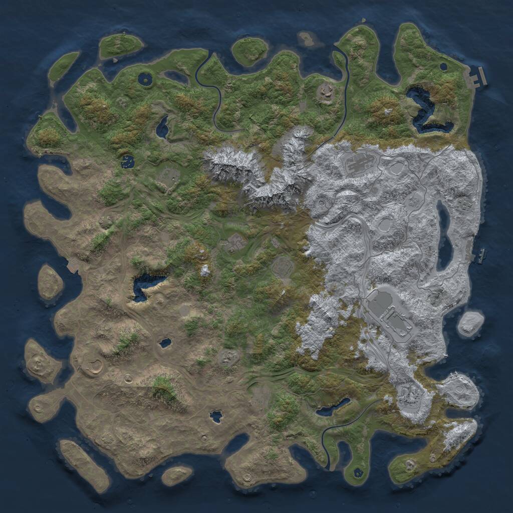 Rust Map: Procedural Map, Size: 5500, Seed: 5740, 17 Monuments