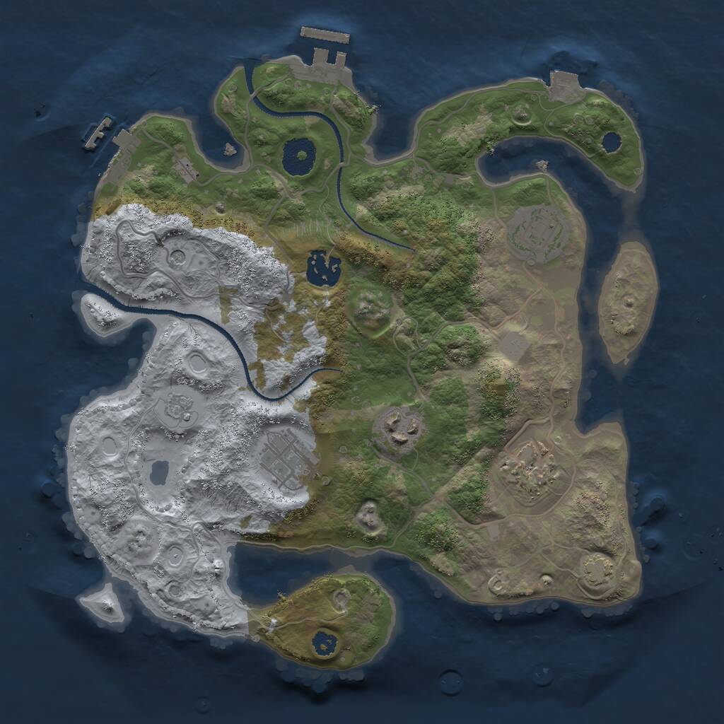 Rust Map: Procedural Map, Size: 3000, Seed: 1663755730, 11 Monuments
