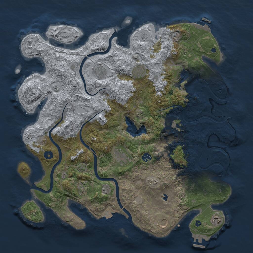 Rust Map: Procedural Map, Size: 4200, Seed: 27464714, 15 Monuments