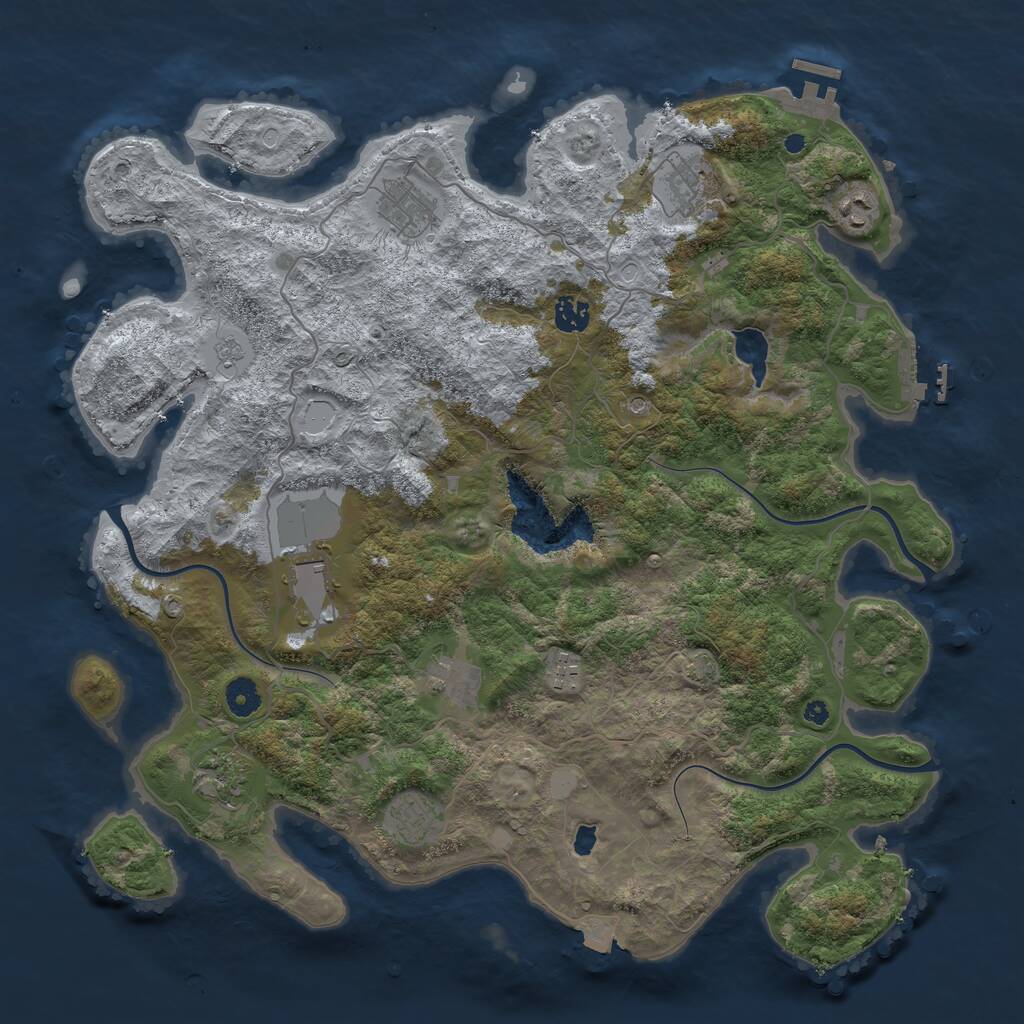 Rust Map: Procedural Map, Size: 4200, Seed: 27464714, 15 Monuments