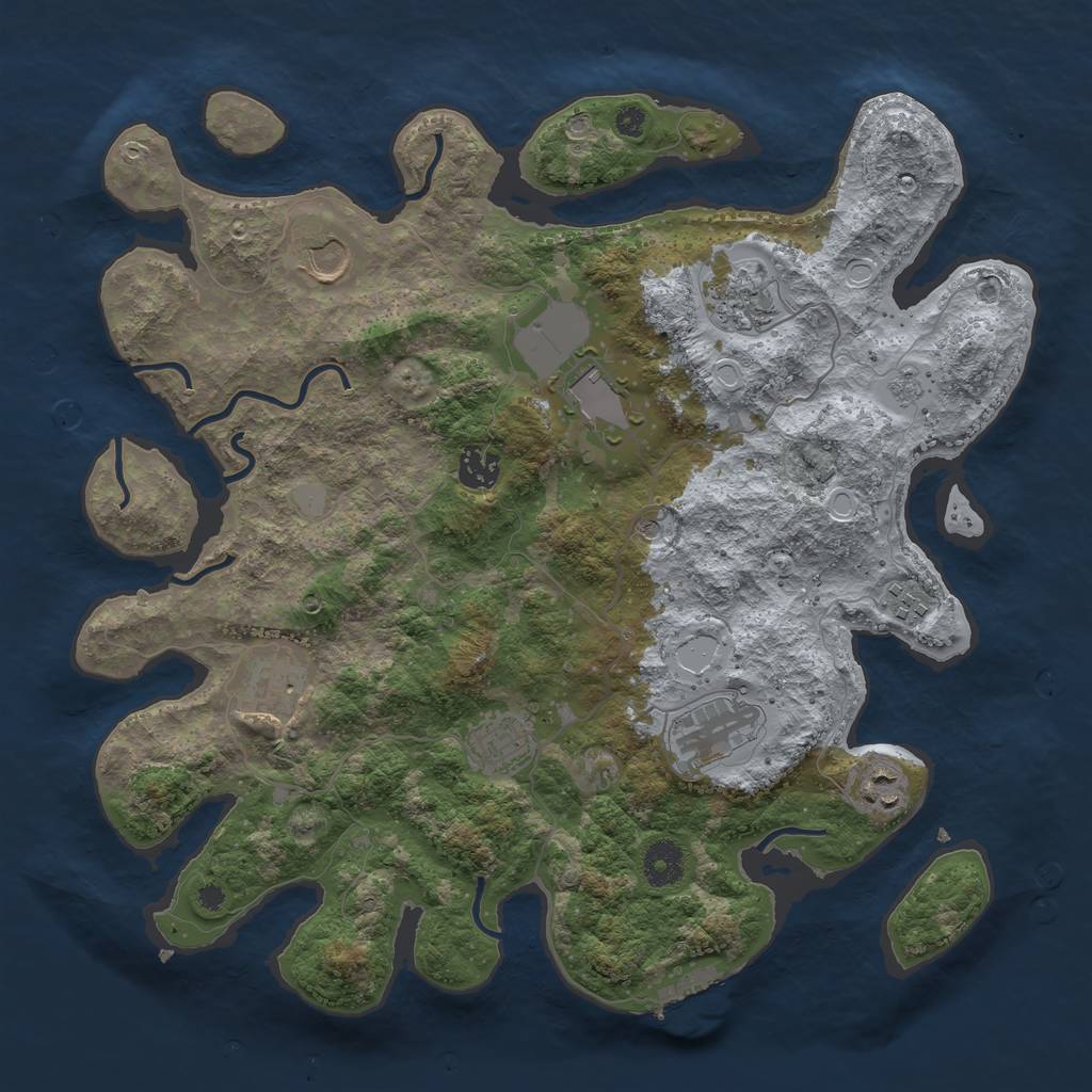 Rust Map: Procedural Map, Size: 3750, Seed: 59724, 17 Monuments