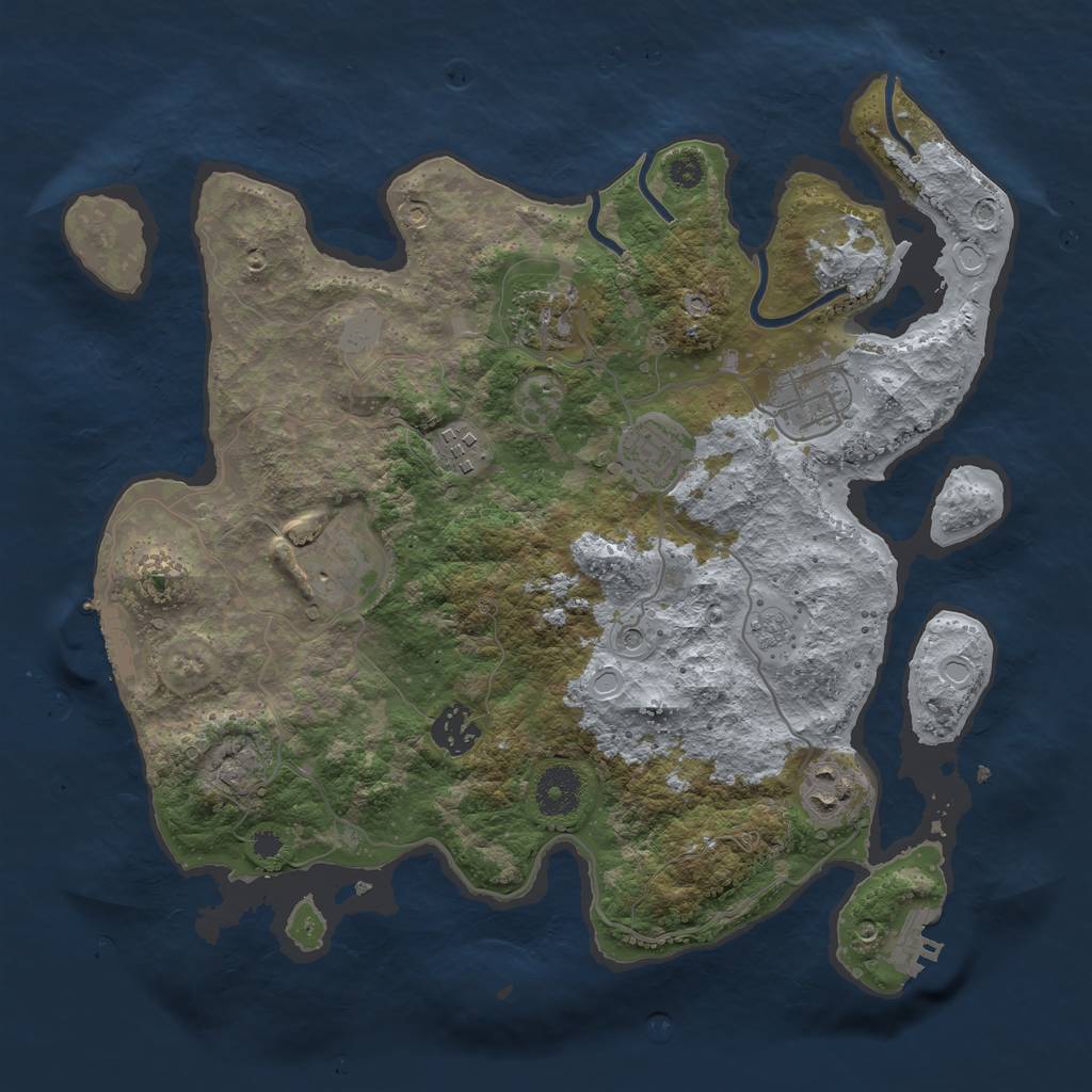 Rust Map: Procedural Map, Size: 3400, Seed: 539088128, 16 Monuments