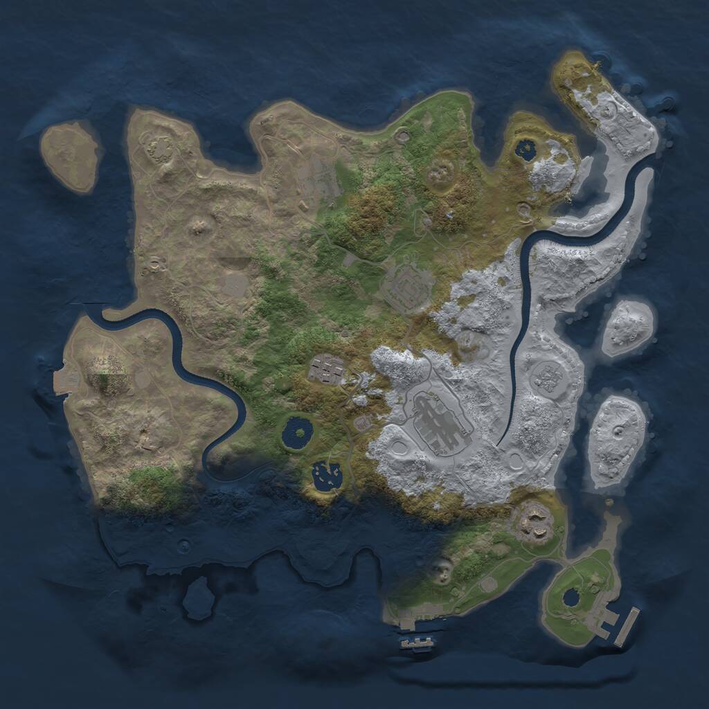Rust Map: Procedural Map, Size: 3400, Seed: 539088128, 11 Monuments