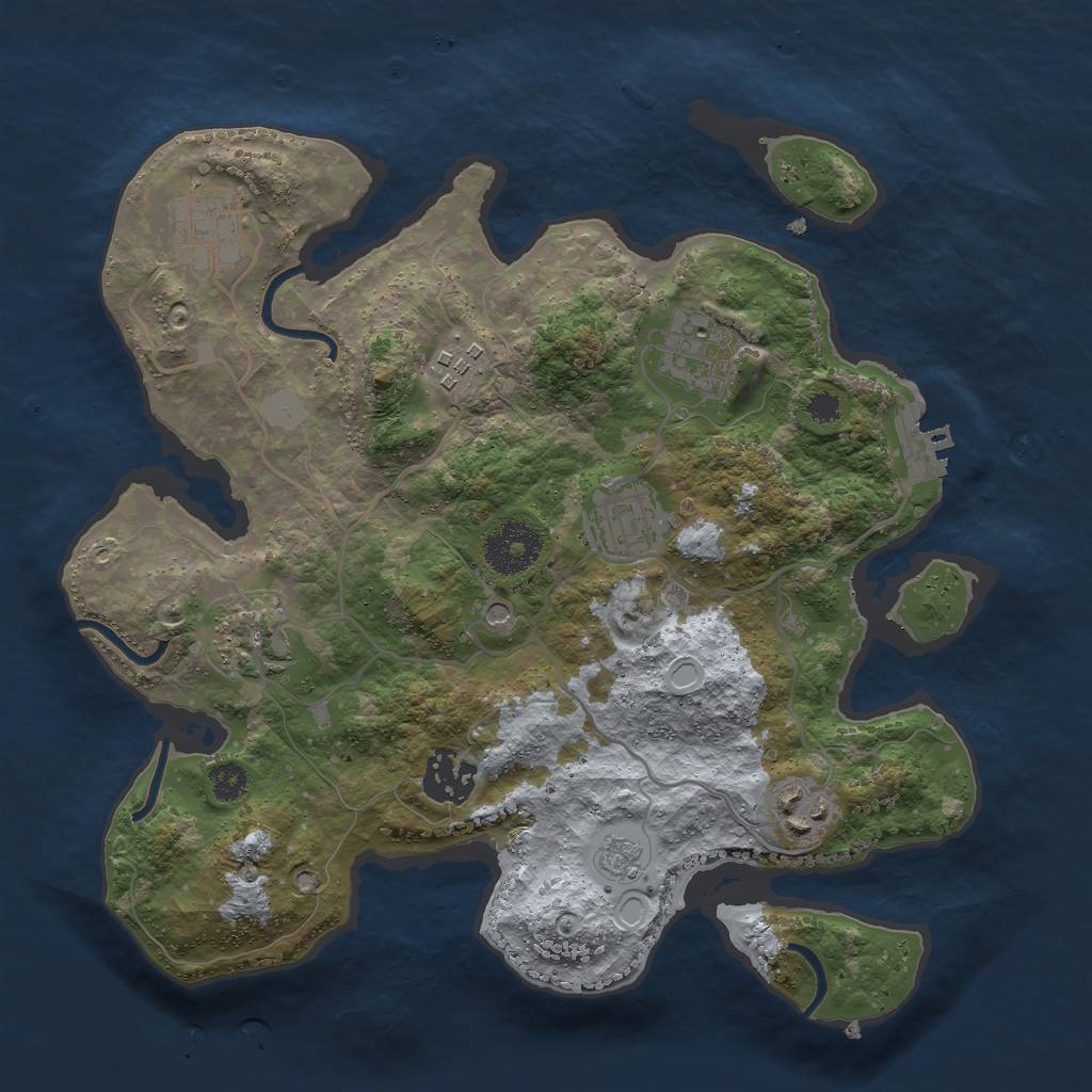 Rust Map: Procedural Map, Size: 3000, Seed: 29983043, 15 Monuments