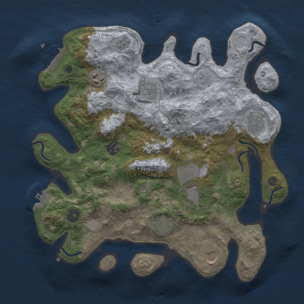 Rust Map: Procedural Map, Size: 3500, Seed: 875, 17 Monuments